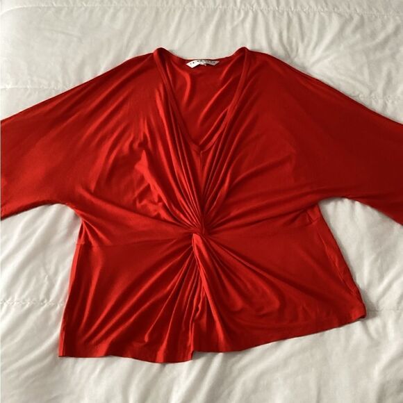 Trina Turk XL Red front knot top - Picture 6 of 9